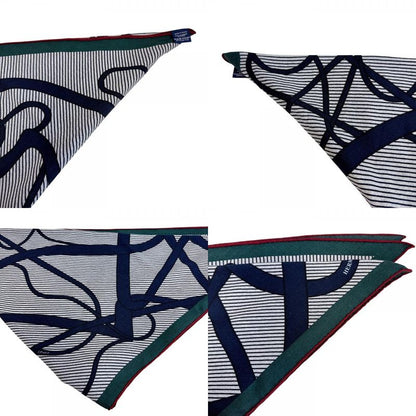 Hermes Triangle Jean Chemises Cashmere Scarf Navy