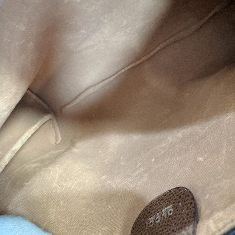 Gucci Pouch Clutch Vintage GG Pattern Second Brown