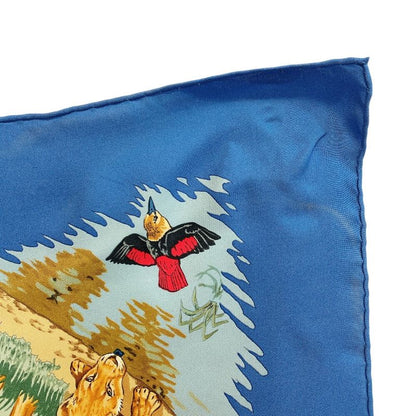 Hermes Carre 90 African Animal Print Silk Scarf Blue