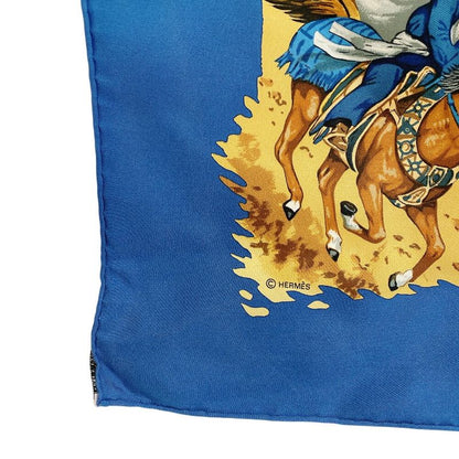 Hermes Carre 90 African Animal Print Silk Scarf Blue