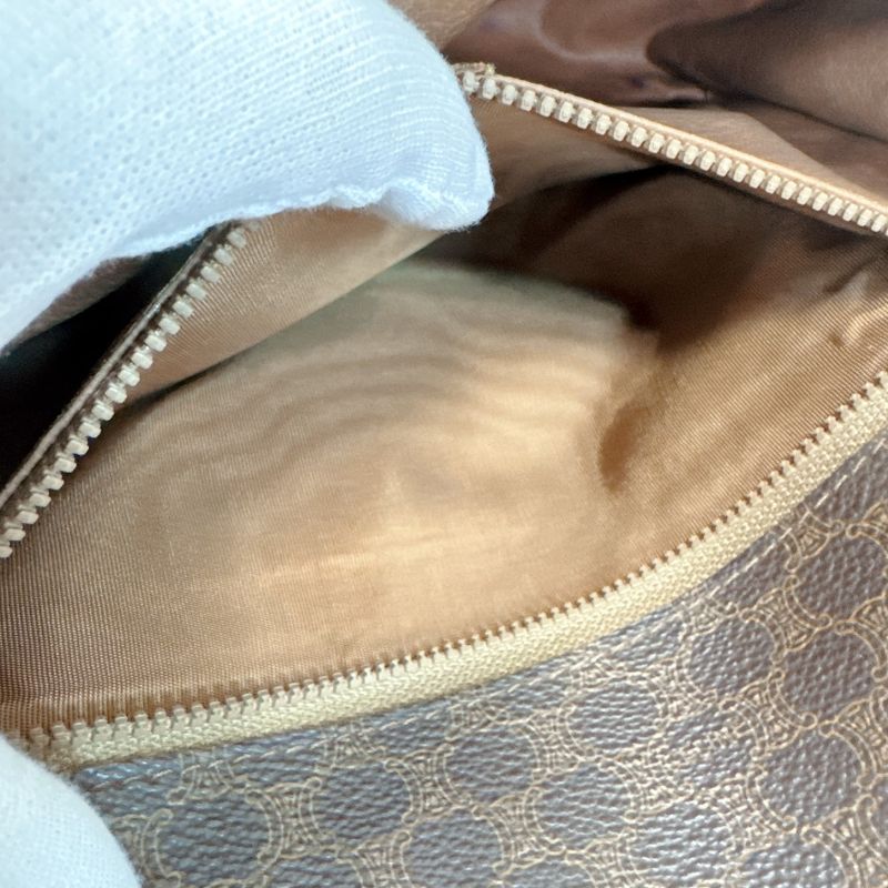 Celine Macadam Leather Shoulder Bag Brown