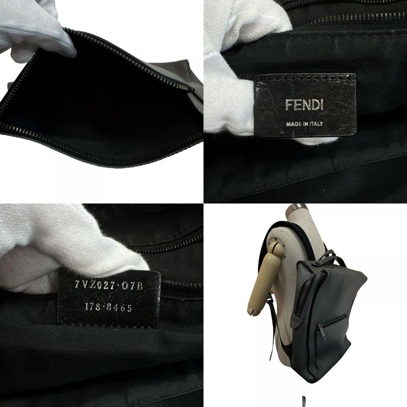 Fendi Backpack Leather Gray
