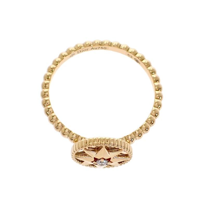 Dior Rose Des Vins Ring 18k Yellow Gold Mother Of Pearl Diamond 53
