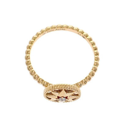 Dior Rose Des Vins Ring 18k Yellow Gold Mother Of Pearl Diamond 53