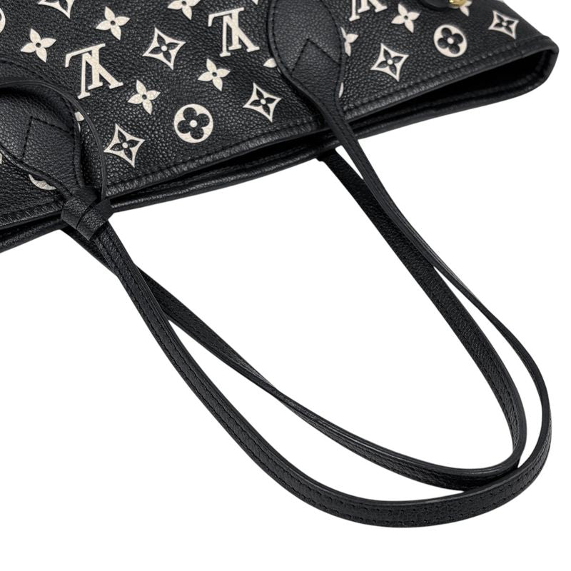 Louis Vuitton Neverfull MM Shoulder Bag Tote Monogram Empreinte Noir Black White