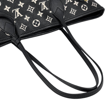 Louis Vuitton Neverfull MM Shoulder Bag Tote Monogram Empreinte Noir Black White