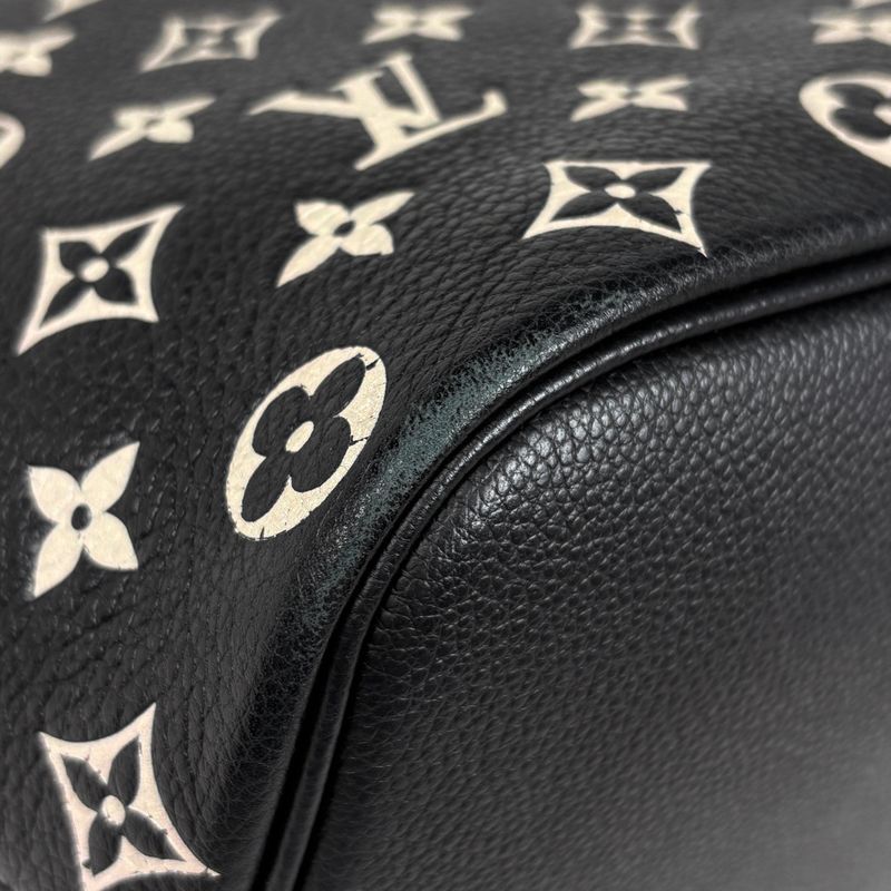 Louis Vuitton Neverfull MM Shoulder Bag Tote Monogram Empreinte Noir Black White