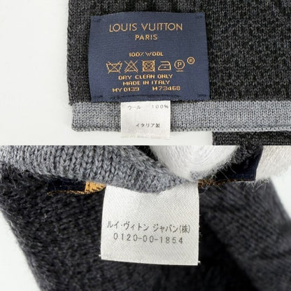 Louis Vuitton Scarf My Monogram Eclipse Shawl Wool Black Autumn Winter