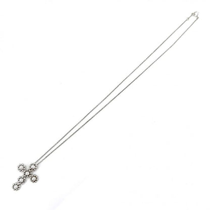 Tiffany & Co Necklace Cross Pendant 18k WG Gold Diamond