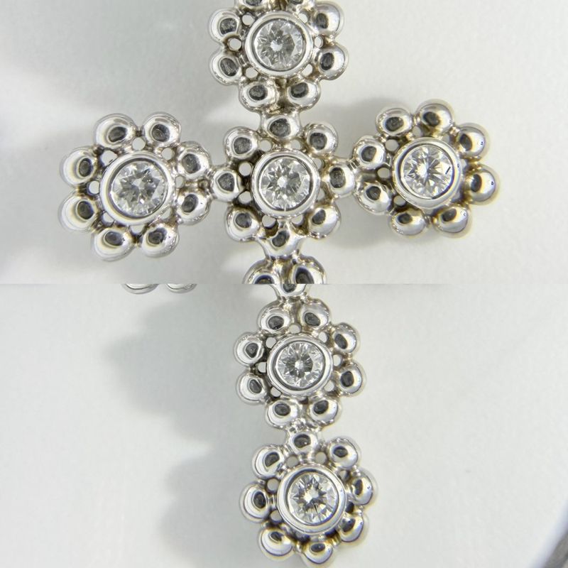 Tiffany & Co Necklace Cross Pendant 18k WG Gold Diamond