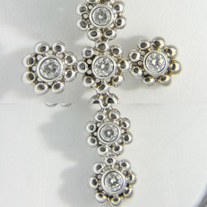 Tiffany & Co Necklace Cross Pendant 18k WG Gold Diamond
