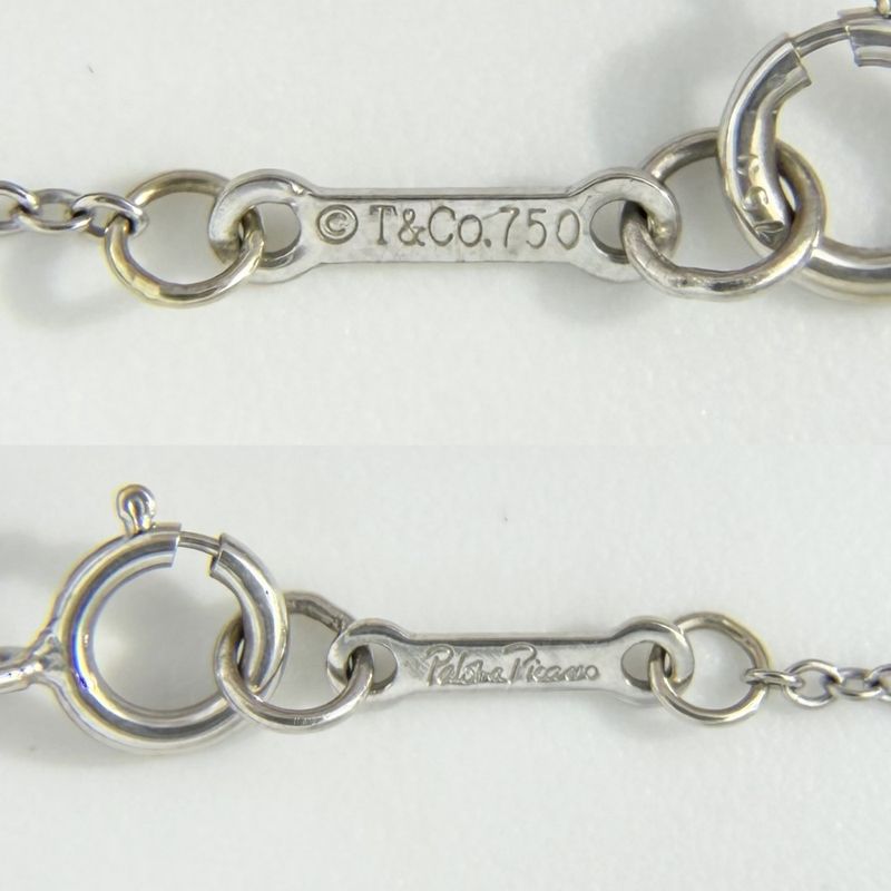 Tiffany & Co Necklace Cross Pendant 18k WG Gold Diamond