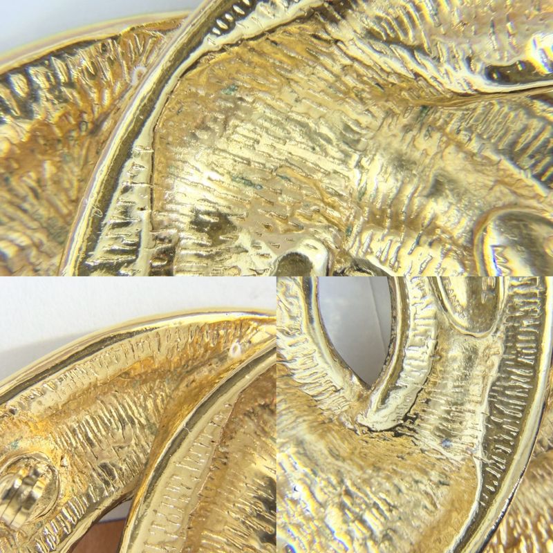 Chanel Brooch Quilted CC Logo Vintage Gold Plated