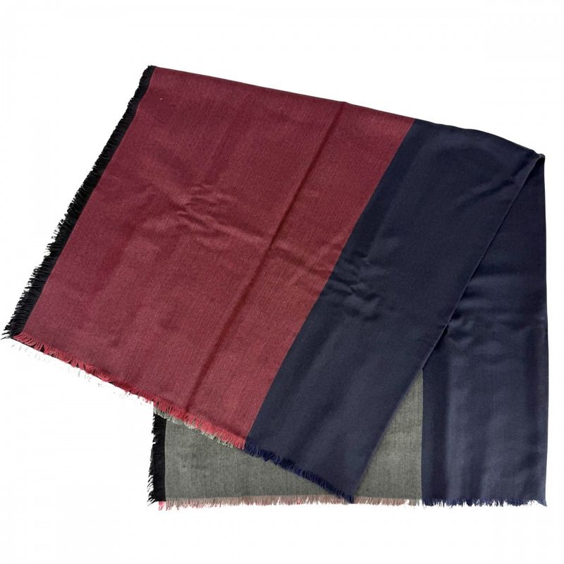 Hermes Shawl Cashmere Silk Green Navy Scarf