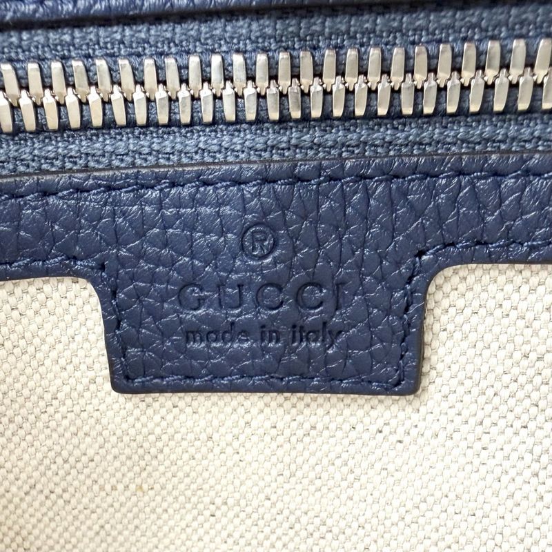 Gucci Shoulder Bag Jumbo GG Small 2-Way Second Crossbody Clutch Leather Blue