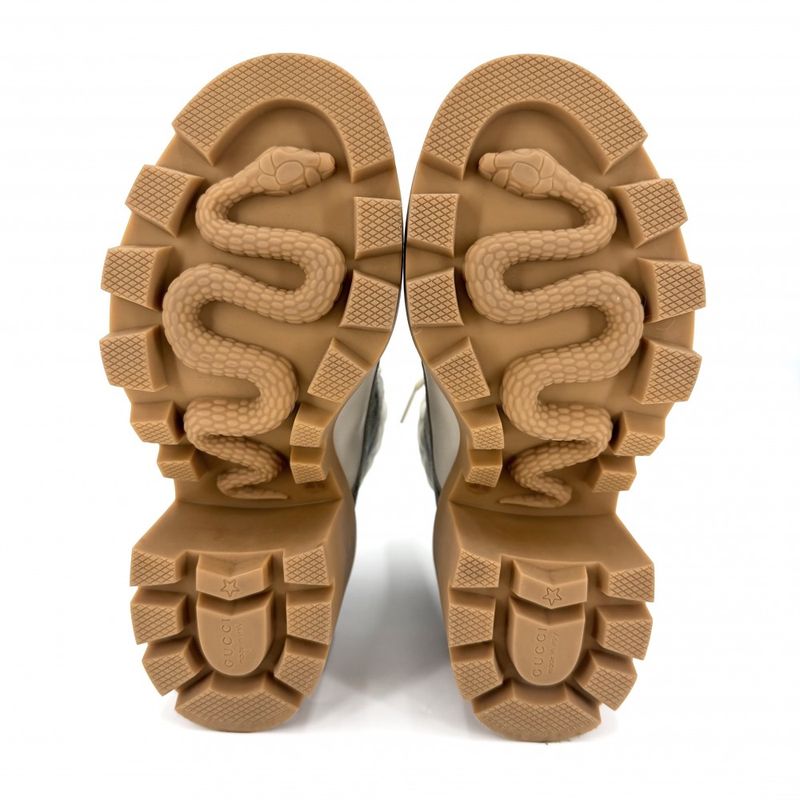 Gucci Boots Ankle Short Thick Sole Quilted 36.5 Shoes GG Supreme Canvas Rubber
