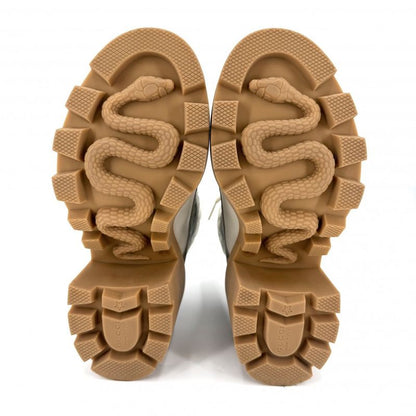 Gucci Boots Ankle Short Thick Sole Quilted 36.5 Shoes GG Supreme Canvas Rubber