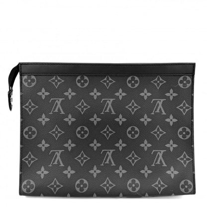 Louis Vuitton Clutch Monogram Eclipse Pochette Voyage MM Second Black Gunmetal