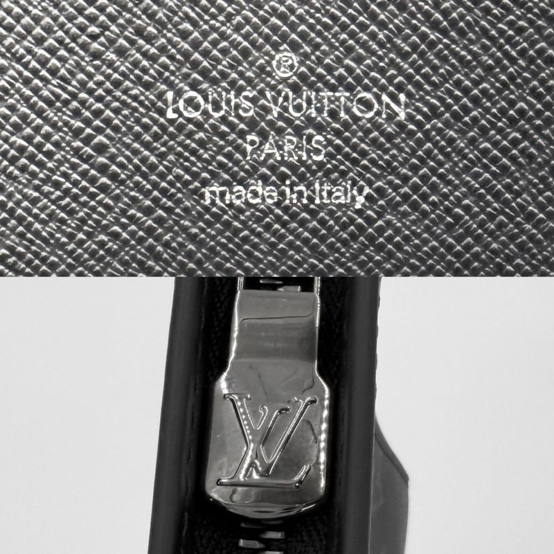 Louis Vuitton Clutch Monogram Eclipse Pochette Voyage MM Second Black Gunmetal