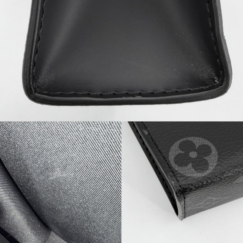 Louis Vuitton Clutch Monogram Eclipse Pochette Voyage MM Second Black Gunmetal