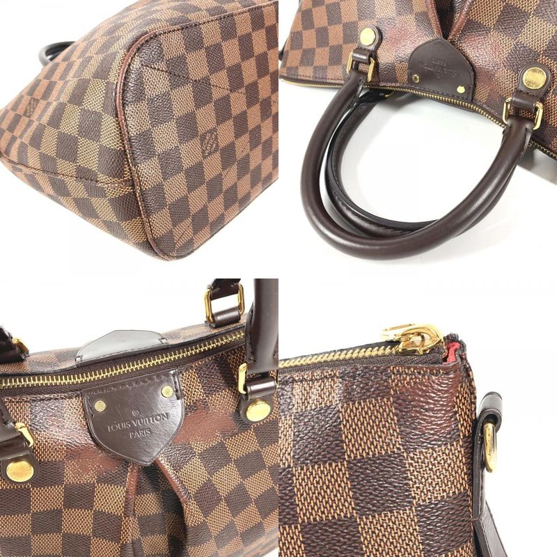 Louis Vuitton Handbag Sienna MM Damier Canvas Ebene Brown