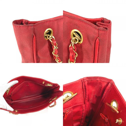 Chanel Shoulder Bag CC Logo Quilted Leather Red