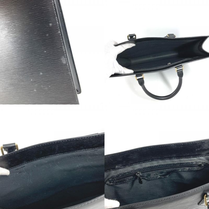 Louis Vuitton Handbag Sac Plat Epi Leather Creel Black