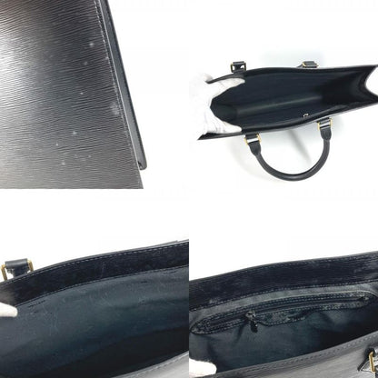 Louis Vuitton Handbag Sac Plat Epi Leather Creel Black
