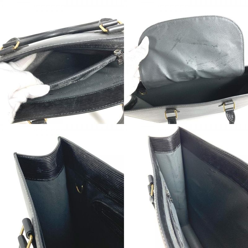 Louis Vuitton Handbag Sac Plat Epi Leather Creel Black