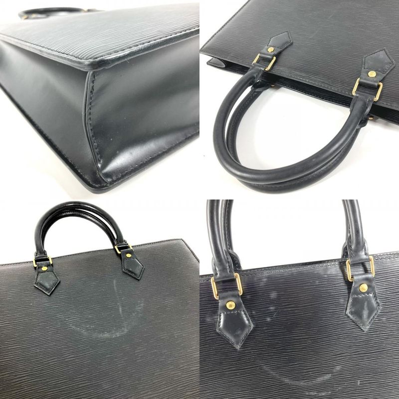 Louis Vuitton Handbag Sac Plat Epi Leather Creel Black