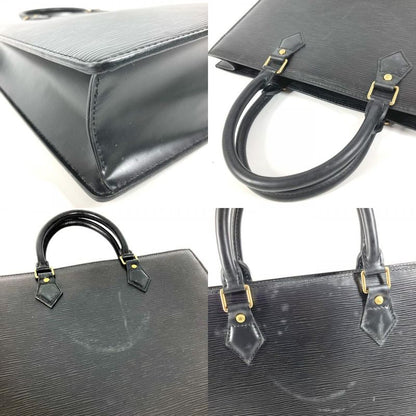 Louis Vuitton Handbag Sac Plat Epi Leather Creel Black