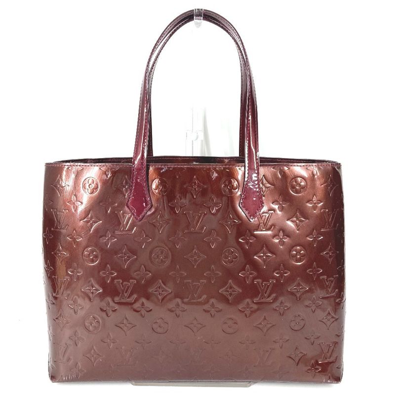 Louis Vuitton Handbag Wilshire Mm Monogram Vernis Canvas Rouge Fauvist Purple