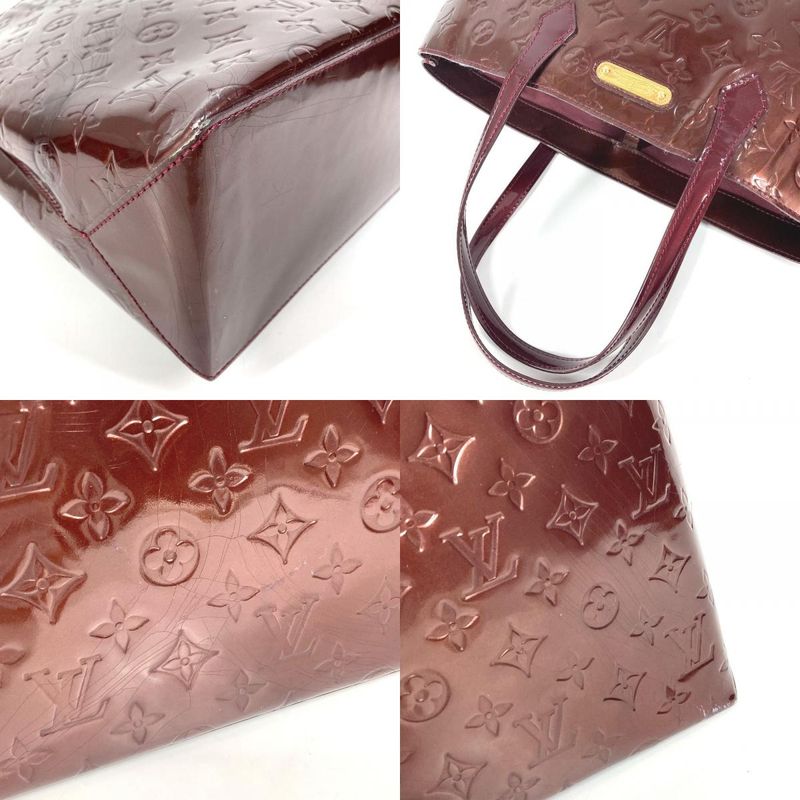 Louis Vuitton Handbag Wilshire Mm Monogram Vernis Canvas Rouge Fauvist Purple