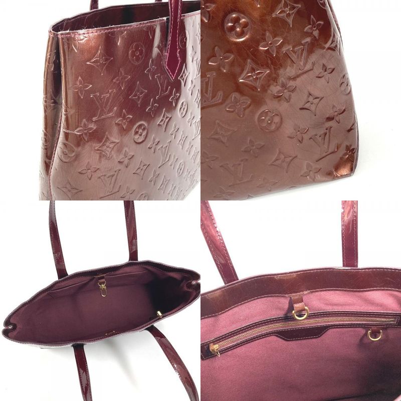 Louis Vuitton Handbag Wilshire Mm Monogram Vernis Canvas Rouge Fauvist Purple