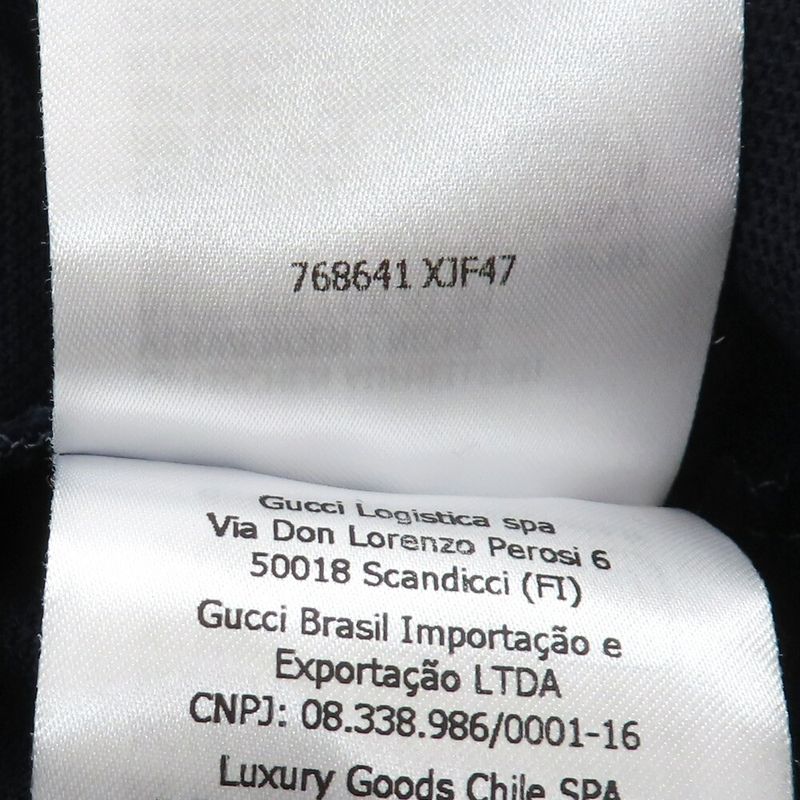 Gucci Short Sleeve Polo Shirt Navy Beige GG Patch