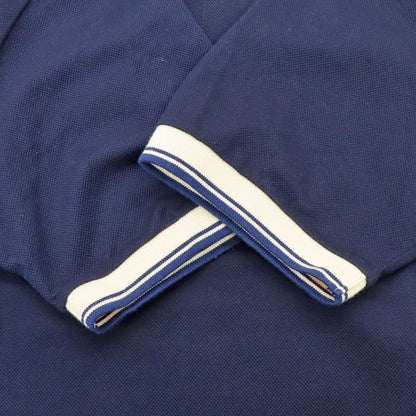 Gucci Short Sleeve Polo Shirt Navy Beige GG Patch