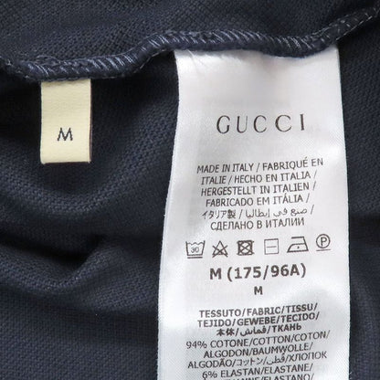 Gucci Short Sleeve Polo Shirt Navy Beige GG Patch