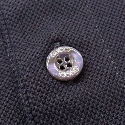 Gucci Short Sleeve Polo Shirt Navy Beige GG Patch