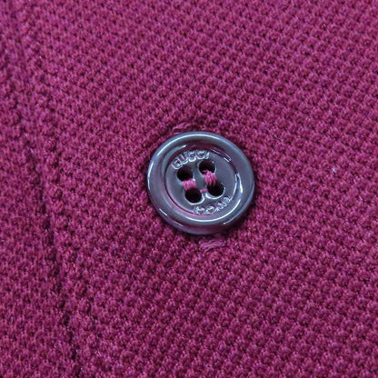 Gucci Short Sleeve Polo Shirt Shoulder Logo Print S Gold Rosso Ancora