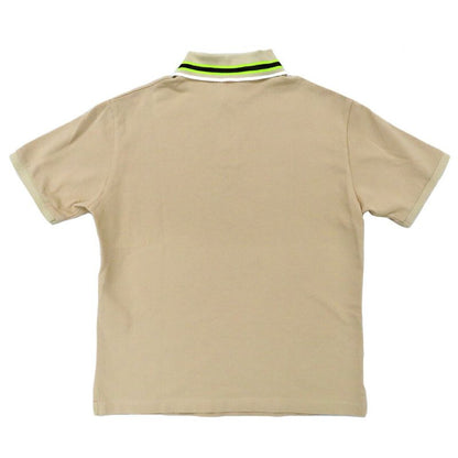 Gucci Short Sleeve Polo Shirt White Logo Embroidery XS Beige Fluorescent