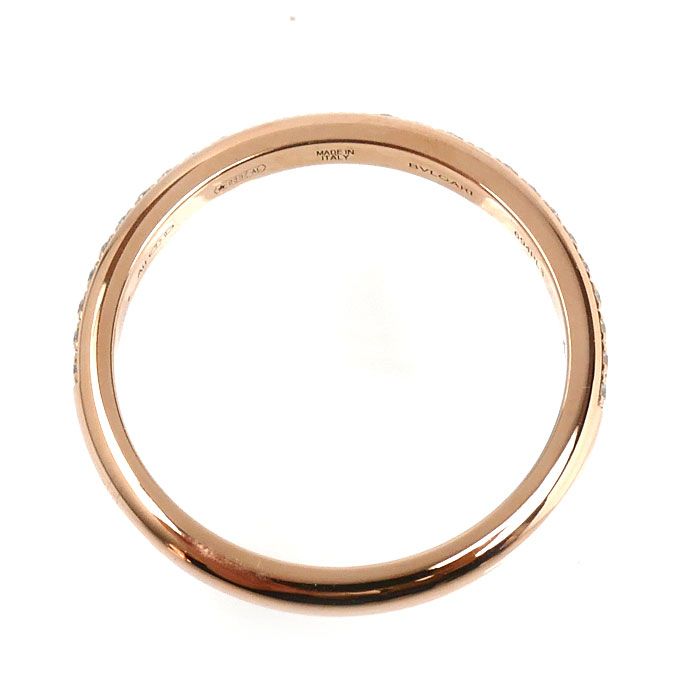 Bvlgari 18k Pink Gold Roman Amor Ring Diamond 49