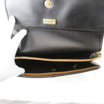 Dior Shoulder Bag Leather Black Bicolor Basic Easy to Use