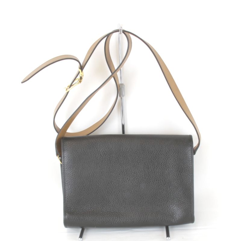 Dior Shoulder Bag Leather Black Bicolor Basic Easy to Use