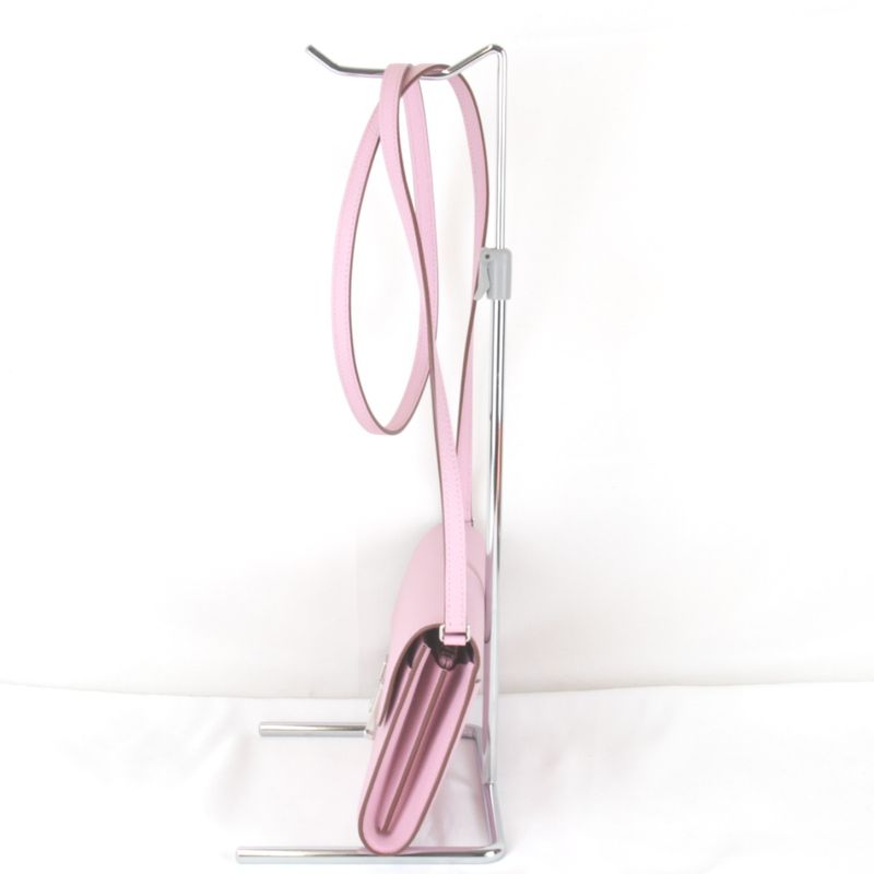 Hermes Constance to Go Silver Z-engraved Shoulder Bag Leather Pink Mini