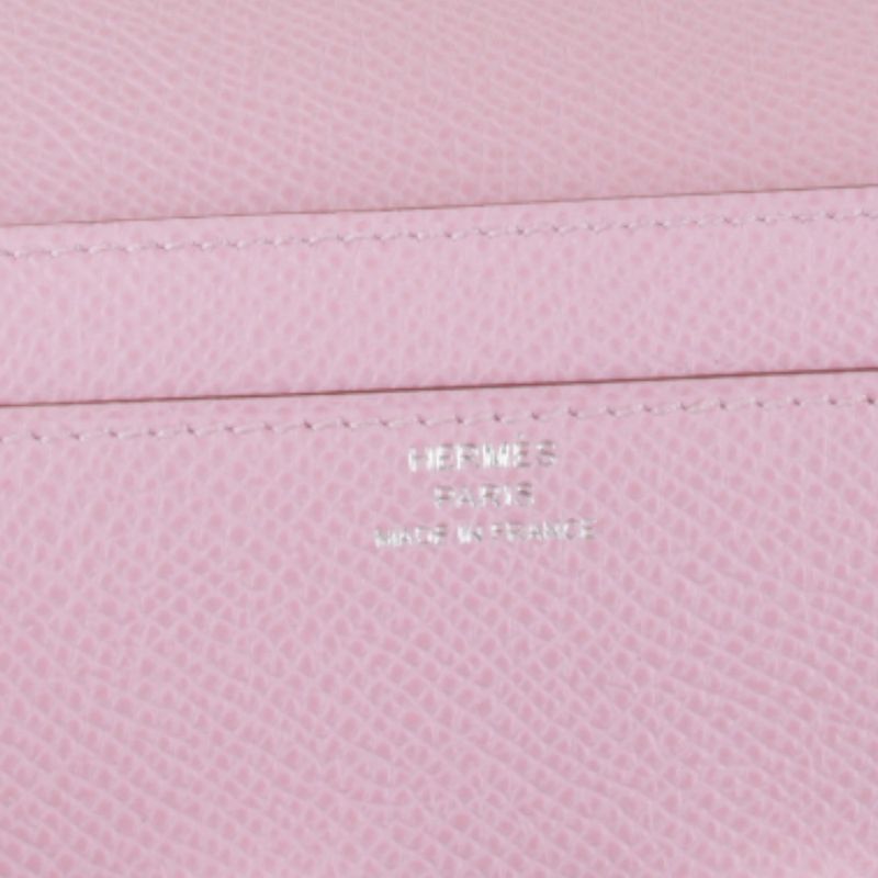 Hermes Constance to Go Silver Z-engraved Shoulder Bag Leather Pink Mini