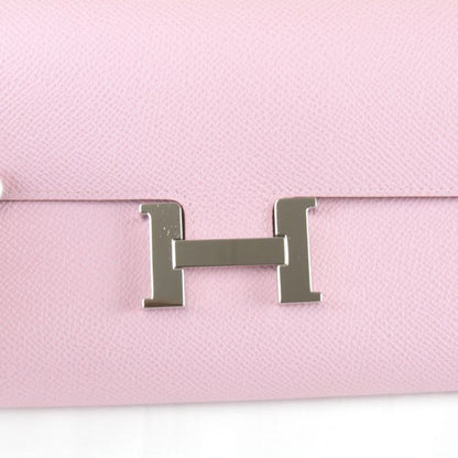 Hermes Constance to Go Silver Z-engraved Shoulder Bag Leather Pink Mini