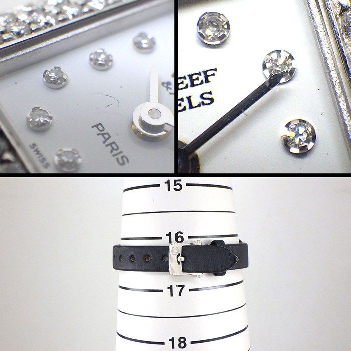 Van Cleef & Arpels Watch Fantasy Carre Diamond Bezel Index Lug Square White