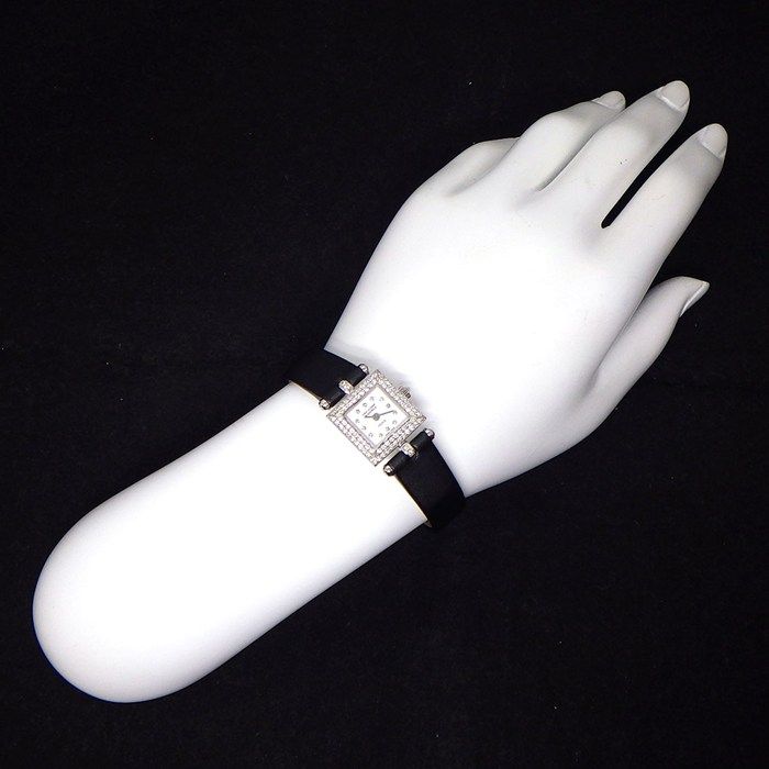 Van Cleef & Arpels Watch Fantasy Carre Diamond Bezel Index Lug Square White