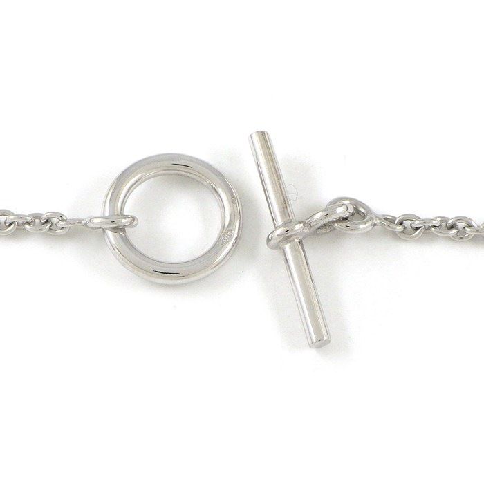 Hermes Bracelet Echappee Toggle Motif Mini Chaine D'ancre 18k White Gold