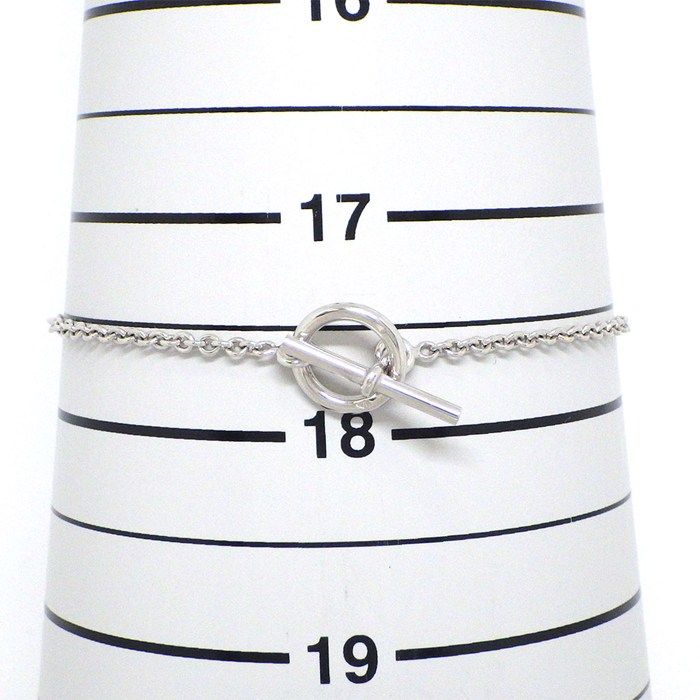 Hermes Bracelet Echappee Toggle Motif Mini Chaine D'ancre 18k White Gold